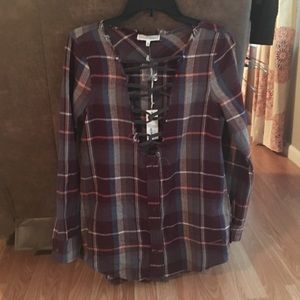 Gilded Intent Lace up flannel